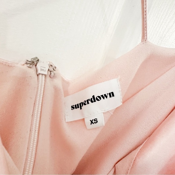 Superdown Billie Drape Midi Dress in Blush Pink Satin sz XS - Picture 8 of 10
